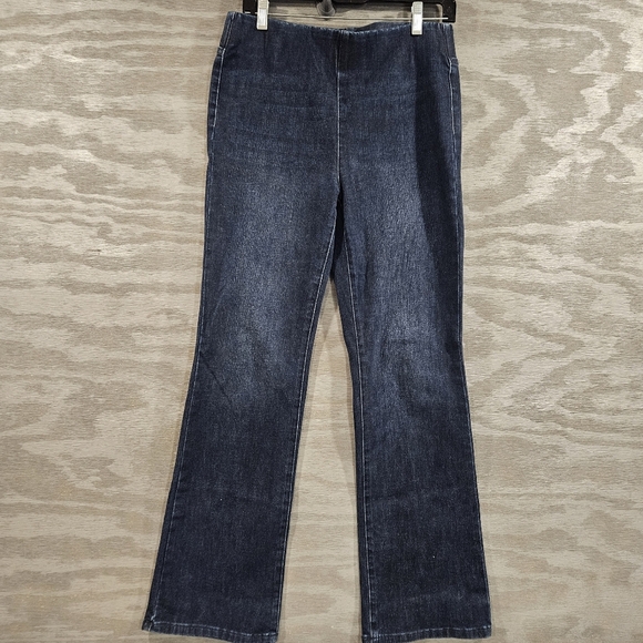 Soft Surroundings SZ S Ultimate Denim Hi Rise Pull On Boot Cut Stretch Jeans - Picture 3 of 13